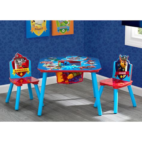 Paw Patrol Theme, Brothers Room, Kids Table And Chair, Scratched Wood, Packing A Cooler, Toy Storage Organization, Table And Chair Set, Kids Table, Delta Children