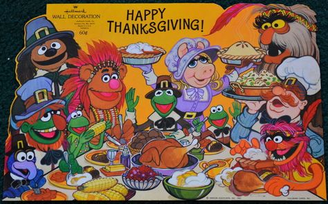 Thanksgiving Note, Thanksgiving Vibes, Muppets Party, Thanksgiving Vintage, Thanksgiving Happy, Fozzie Bear, Sesame Street Muppets, 70s Nostalgia, Childhood Characters