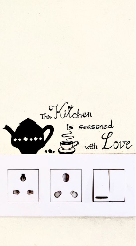 Switch Board Art Kitchen, Kitchen Switchboard Art, Wall Painting For Kitchen, Creative Switch Board Art, Kitchen Wall Painting, Switch Painting, Switch Board Art Ideas, Switchboard Painting, Switch Board Painting