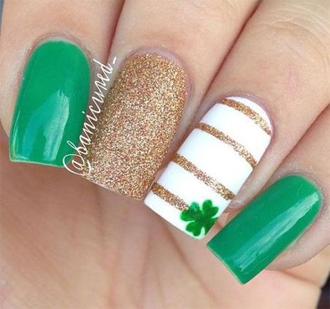 Irish Nails, Saint Patrick Nail, St Patricks Day Nails, Fancy Nails, Nail Arts, Creative Nails, Manicure E Pedicure, Gorgeous Nails, Love Nails