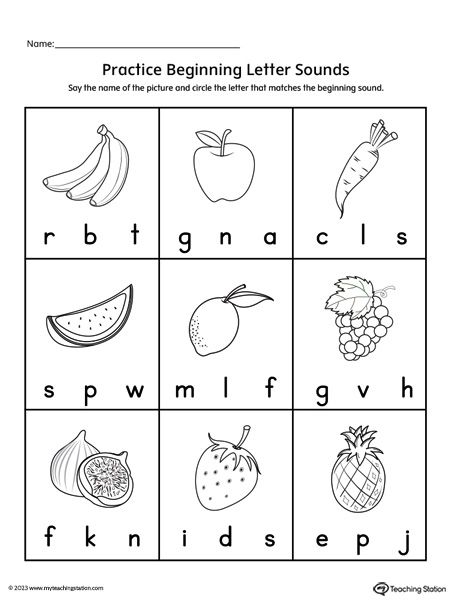 Preschool Printable Worksheets | MyTeachingStation.com Last Sound Worksheet, Initial Letter Sounds Worksheets, Letter Sound Recognition Worksheets, Beginning Letters Worksheet, Begining Sound Phonics Worksheets, Matching Letter Sounds To Pictures, Letter Sound Matching Worksheet, Match Letters With Pictures, Nursery Class English Worksheet