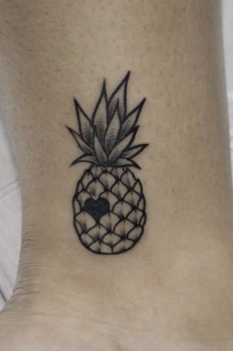 Pineapple Matching Tattoos, Cute Pineapple Tattoo, Simple Pineapple Tattoo, Upside Down Pineapple Tattoo, Jellybean Tattoo, Small Pineapple Tattoo, Pineapple Tattoo Ideas, Pinapple Tattoos, Summer Henna