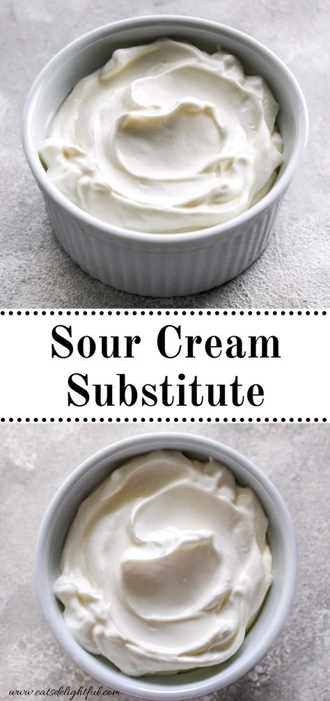 Sour cream substitute in bowl How To Make Sour Cream With Yogurt, Sour Cream From Yogurt, Sour Cream From Greek Yogurt, Sour Cream Substitute For Tacos, Homemade Sour Cream Easy, Greek Yogurt Sour Cream Recipe, Sour Cream Substitute For Baking, How To Make Sour Cream, Home Made Sour Cream