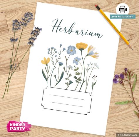 Herbarium Deckblatt zum Ausdrucken: Pflanzen, Blätter, Blumen und Bäume Pins, Quick Saves