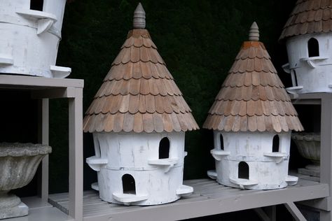 English Round Birdhouse | Detroit Garden Works Beautiful Birdhouses, Garden Birdhouses, Rustic Birdhouse, Garden Works, 360 Design, Reclaimed Timber, Paint Effects, Traditional English, High Walls