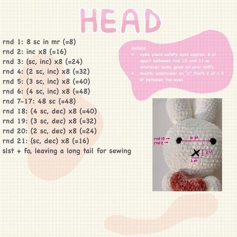 FREE PATTERN! 💞🐇 i’m sharing my first ever pattern of miffy holding a heart, i think she’s so cute and all my testers made such adorable versions, be sure to follow and support them! this pattern is pretty simple and can get to be pretty big so it’s a lot of fun to make. i hope u guys enjoy and be sure to tag me @cozycrochetbyolivia if you end up making her :) • • #freepatterns #freepatterncrochet #freepatternamigurumi #freepattern #crochetaddict #crochetersofinstagram #crochetlove #crochetin... Miffy Amigurumi Free Pattern, Miffy Pattern, Miffy Crochet Pattern Free, Crochet Amigurumi Free Patterns, Crochet Amigurumi Free, Amigurumi Free, Diy Crochet Projects, Amigurumi Free Pattern, Doll Pattern