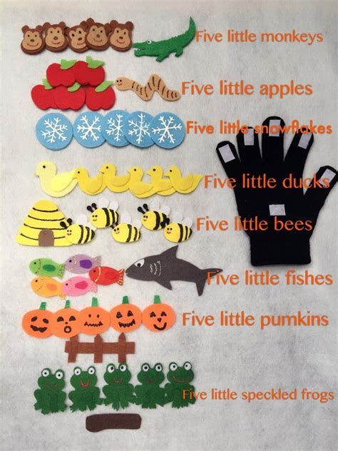 Preschool Songs Five Little Kites Flannel Board Story Speckled Frogs, Five Little Pumpkins, Imagination Play, Flannel Board Stories, Felt Puppets, Early Childhood Centre, Glove Puppets, Felt Board Stories, Five Little Monkeys