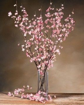 Silk Flower Arrangements In Vases - Foter Asian Plants, Fake Flower Arrangements, Artificial Plants And Trees, Cherry Blossom Wedding, Artificial Flowers And Plants, Silk Flower Arrangements, Asian Decor, Deco Floral, Artificial Flower Arrangements