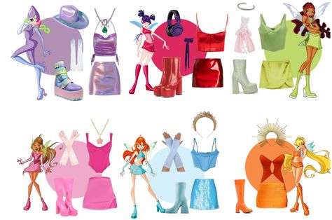 halloween costume: bloom Outfit | ShopLook Flora Winx Fairy Costume, Bloom Winx Club Halloween Costume, Bloom Winx Outfit Ideas, Wix Club Costume, Winx Halloween Costume Group, Flora Winx Club Outfit Halloween, Cute Group Costume Ideas, Wink Club Costume, Wind Club Halloween Costume