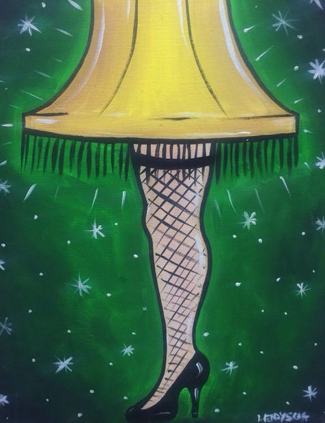 Leg lamp!! Christmas Story Lamp, Lamp Painting, Diy Christmas Canvas, Christmas Story Leg Lamp, Painting Parties, Leg Lamp, Christmas Canvas Art, Christmas Paintings On Canvas, Canvas Painting Tutorials