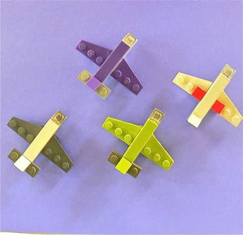 LEGO airplane magnets Lego Airplane, Lego Hacks, Lego Plane, Lego Jewelry, Lego Challenge, Diy Stocking Stuffers, Lego Club, Construction Lego, Micro Lego