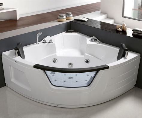 Corner Waterfall, Bath Tub For Two, Spa Bathtub, Corner Tub, Bath Tubs, Spa Bath, Freestanding Tub, Soaking Bathtubs, Bath Spa