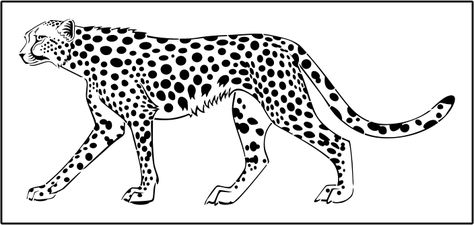 Cheetah Outline, Cheetah Drawing, Leopard Tattoos, Stencil Wall Art, Bible Coloring Pages, Large Stencils, Drawing Letters, Cheetah Animal, Wall Stencil