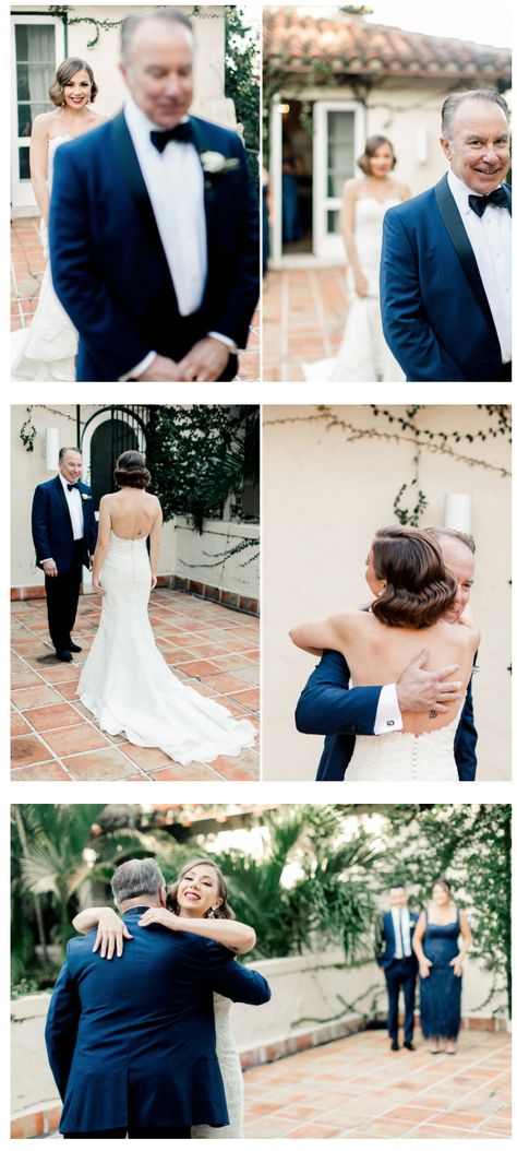 Dads First Look At Bride, First Look Wedding Photos Dad, Wedding Day Photo Ideas Must Have, Dad First Look Wedding, Father Daughter First Look Wedding, Wedding Photo Inspiration Picture Ideas, Wedding Picture Ideas With Parents, First Touch Wedding Pictures, First Look Wedding Photos Ideas