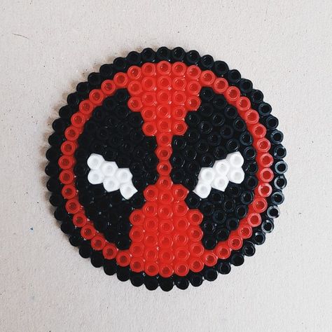 Marvel Beads Pattern, Coaster Hama Beads, Deadpool Perler Beads Pattern, Perler Coasters Pattern, Deadpool Perler Beads, Perler Beads Marvel, Marvel Perler Bead Patterns, Marvel Perler Beads, Coaster Perler Beads