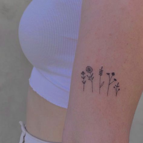 Small Garden Tattoo Ideas, Simple Garden Tattoo, Garden Song Tattoo, Radiohead Tattoo, 2024 Tattoo, Mum Tattoo, Small Flower Gardens, Song Tattoos, Tattoos Simple