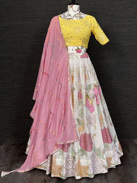 Tassels Lehenga, Deginer Dress, Multi Color Lehenga, Georgette Material, Lehenga Saree Design, Function Dresses, Georgette Lehenga, Party Wear Lehenga Choli, Lehenga Designs Simple