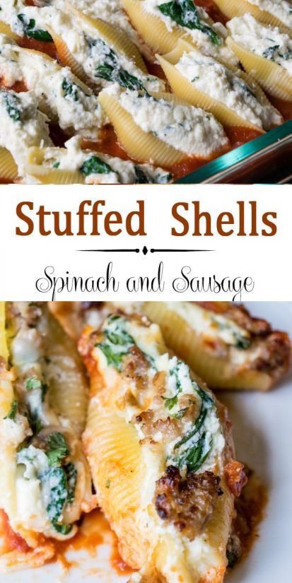 Stuffed Pasta Shells Recipe Vegetarian, Sausage And Ricotta Stuffed Shells, Conchiglioni Pasta Recipes, Rumchata Recipes Shots, Sausage And Spinach Stuffed Shells, Stuffed Shells With Sausage, Italian Sausage Stuffed Shells, Stuffed Pasta Shells Recipe, Stuffed Shells With Spinach