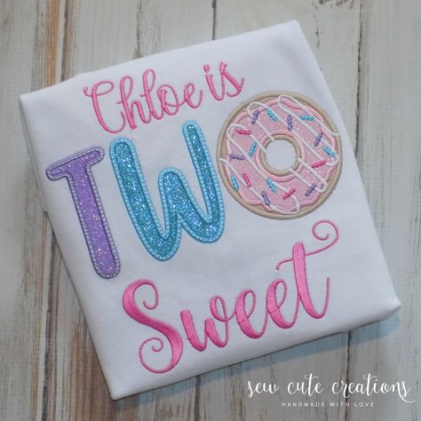 Two Sweet Second Birthday Donut shirt Donut Party Outfit, Donut Birthday Shirt, George Pig Birthday, Two Sweet Birthday, 2nd Birthday Party For Girl, Girl Dinosaur Birthday, 2nd Birthday Outfit, Coloring For Boys, Donut Birthday Parties