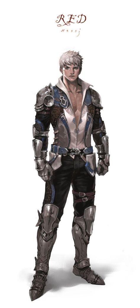 Artwork by Nessi - RYUSHiN 黑螺旋 천사와 악마, Heroic Fantasy, Concept Art Character, Fantasy Male, Fantasy Armor, Character Design Male, Character Design References, Medieval Fantasy, Dnd Characters