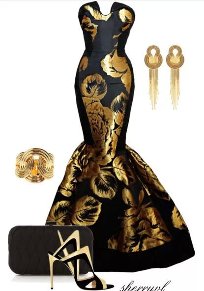 Cool Black And Gold Dress, Gold And Black Dress, فستان سهرة, Dresses Elegant, Gala Dresses, Gorgeous Gowns, Gold Dress, Looks Vintage, Fancy Dresses