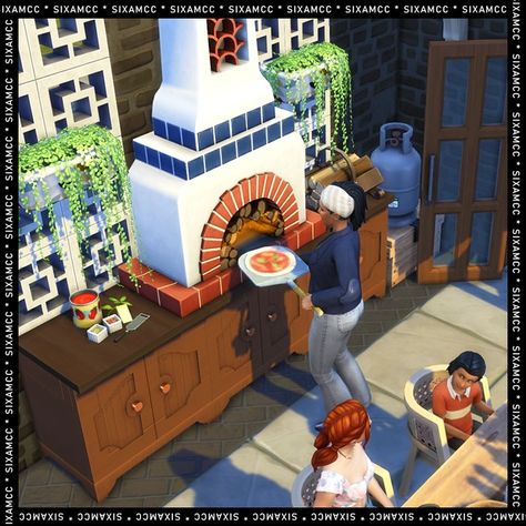 Adobe Pizza Oven 🍕 - Functional conversion | Patreon Sixam Cc, Vampire Kids, Jungle Adventure, Sims 4 Game, Cooking Together, Do You Like It, Pizza Oven, Sims 4 Mods, The Sims 4