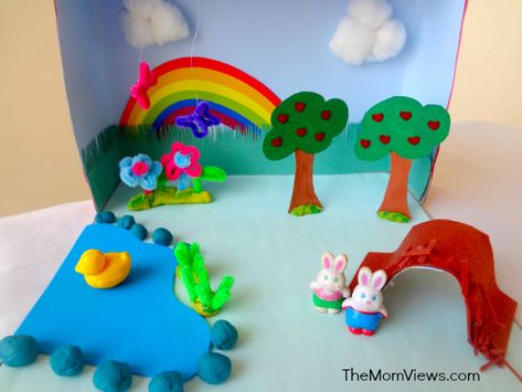 Spring Diorama, Diorama Kids, Homeschool Art Projects, Diy Spring Crafts, Life Skills Classroom, Spring Crafts For Kids, Spring Theme, Homeschool Art, Mini Things