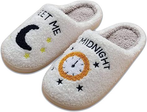 Amazon.com | ajobity Meet Me at Midnight Merch Slippers - Cute Women Slippers Couple Casual Shoes - Cartoon Fleece Slippers Embroidered Plush Indoor Outdoor Slippers | Shoes Couples Home, Fleece Slippers, Meet Me At Midnight, Fur Sliders, Indoor Outdoor Slippers, Couple Shoes, Mens Skate Shoes, Outdoor Slippers, Novelty Clothing