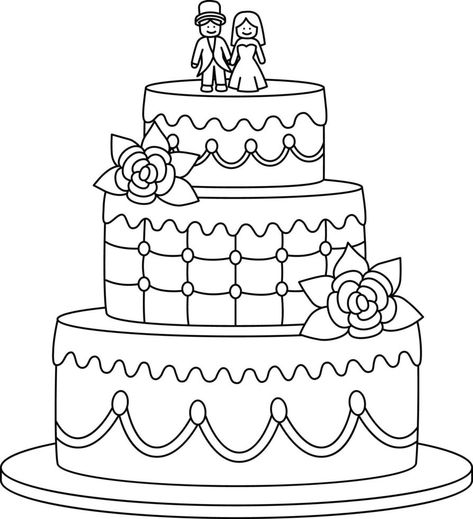 Wedding Cake Isolated Coloring Page for Kids Coloring Pages Wedding, Wedding Cake Color, Cake Coloring Pages, Wedding Sheet Cakes, Cake Coloring, Fruit Coloring, Wedding Coloring Pages, Cupcake Coloring Pages, Fruit Coloring Pages