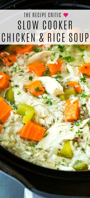 Slow Cooker Chicken And Rice, Slow Cooker Chicken Rice, Recipes Using Bacon, Chicken And Rice Crockpot, Chicken Crockpot Recipes Healthy, Rice Soup Recipes, Chicken Rice Soup, Pasta Casera, The Recipe Critic