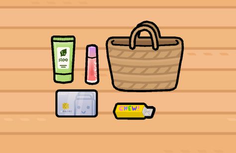 Toca boca Best Toca Boca Packs, Toca Boca Bag Ideas, Toca Boca Locker Ideas, Toca Boca School Ideas, Toca Boca School, Toca Boca Hair Salon, Summer Bag Essentials, Toca Life World Aesthetic Pfp, Bad Room Ideas