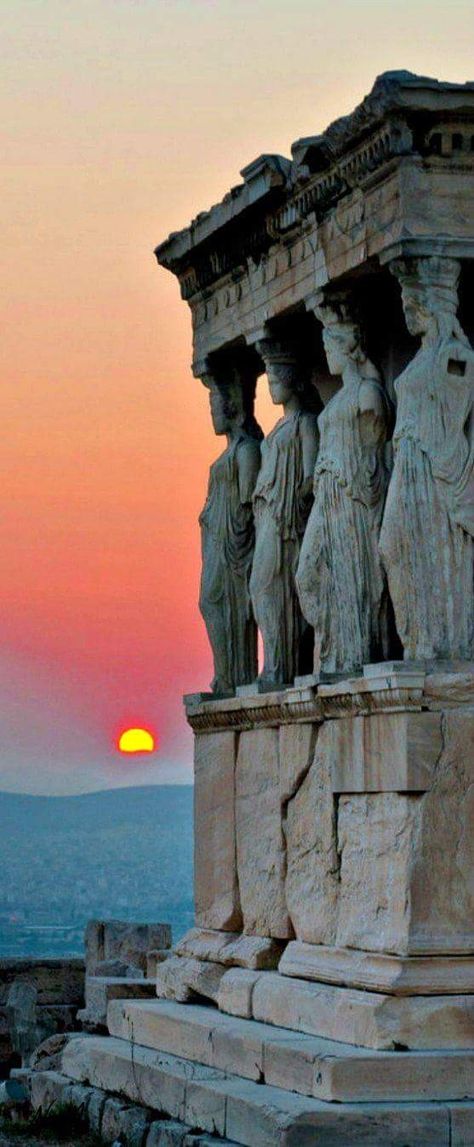 'Acropolis Erechtheum Caryatids, Greece' (Ancient Greece, Sparta & Troy) Ancient Greece Architecture, Sparta Greece, Things To Do In Greece, To Do In Greece, Ancient Greece Aesthetic, Greece Wallpaper, Ancient Greece Art, Grecia Santorini, Greece Architecture