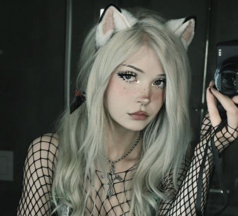 Aesthetic Attraction, Girly Pfp, Belle Delphine, Girl With Cat, Transition Goals, Egirl Fashion, Female Pose Reference, Comics Girls, Army Girl