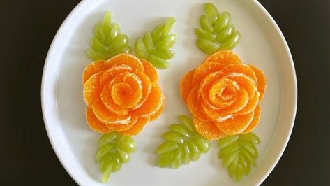 Orange Carving Ideas, Orange Fruit Platter, Fancy Fruit Salad Presentation, Fruit Decorations Ideas, Fruit Salad With Oranges, Orange Carving Fruit, Fruit Salad Ideas Creative, Cut Fruit Platter, Food Carving Fruits And Vegetables