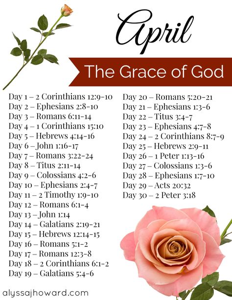 April Bible Reading Plan | alyssajhoward.com April Bible Reading Plan, Bible Journal Prompts, Bible Reading Challenge, Verse Memorization, Scripture Journal, Scripture Writing Plans, Scripture Writing, Quotes Arabic, The Grace Of God