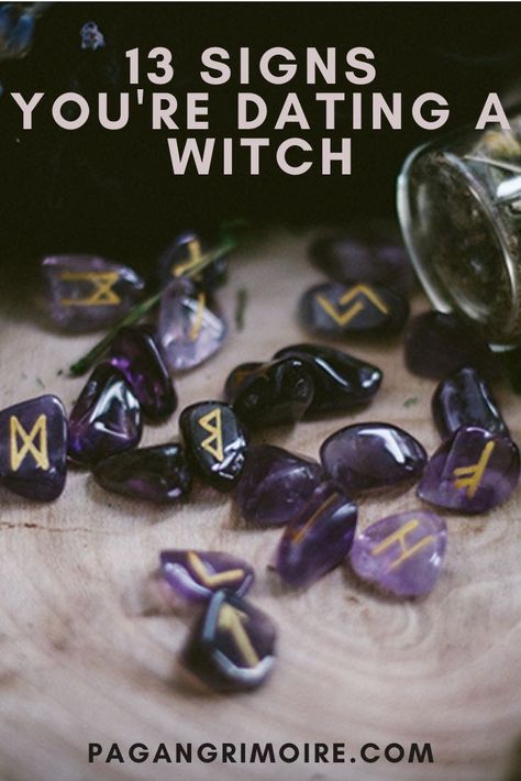 Dating an intuitive person who tends to collect things from nature? Those might be signs you are dating a witch. Here are more. #witch #witches #pagan #witchcraft #witchaesthetic Dating A Witch, Wiccan Runes, Pagan Aesthetic, Rune Casting, Rune Reading, Reading Tea Leaves, Boho Witch, Witch Signs, Rune Symbols