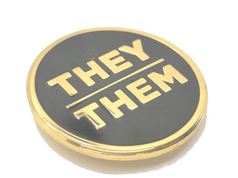 PRICES MAY VARY. Size: 1" diameter (25.4 mm) Perfect size for lanyards, badges, lapels & more Chic, elegant, professional, easy to read Smooth, glossy hard enamel fill Attachment: strong magnet backing! Normalize pronoun use & make pronouns visible Our classic round THEY THEM pronoun pins with a magnet backing! Pronoun pins to go with more formal attire! Make your non-binary pronouns visible with this understated, easy-to-read enamel pin. If you're enby, gender nonconforming, agender, genderquee Pronoun Pins, They Them Pronouns, Gender Nonconforming, Gender Binary, Non Binary, Button Badge, Formal Attire, Shiny Silver, Enamel Pin