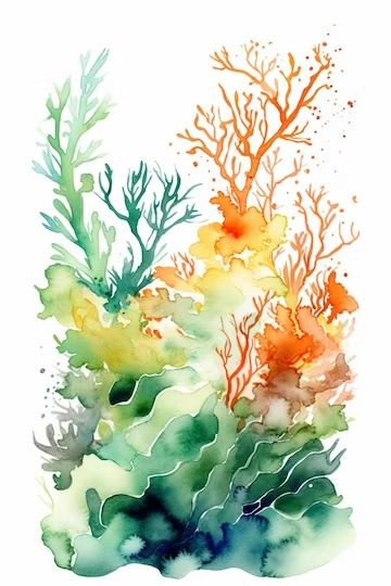 Coral Artwork, Coral Painting, Coral Watercolor, Ocean Tattoos, Coral Art, Watercolour Inspiration, Gcse Art, A Level Art, Easy Watercolor