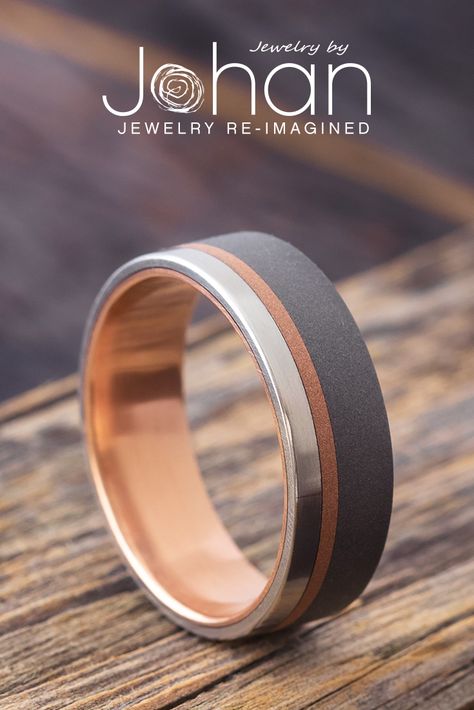 Guy Rings, Platinum Rings For Men, Wedding Ring For Him, Groom Wedding Attire, Earthy Wedding, Black Wedding Rings, Titanium Wedding Band, Ring Earring, Unique Wedding Bands