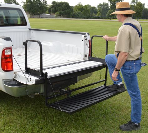 Truck Bed Extender, Bed Extender, Truck Accesories, Tailgate Step, Accessoires 4x4, Small Pickups, Cool Truck Accessories, Truck Tailgate, Pick Up Truck