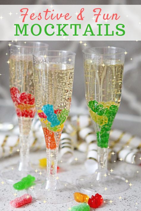 Kid Friendly Mocktails, New Years Eve Snacks, Silvester Snacks, New Years With Kids, New Years Eve Drinks, New Year's Drinks, New Year's Eve Crafts, New Year's Eve Countdown, New Year's Eve Activities