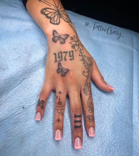 Classy Tattoo, Colour Tattoo For Women, Abstract Tattoo Ideas, Small Butterflies, Lace Tattoo Design, Tattoos Temporary, Timeless Tattoo, Hand And Finger Tattoos, Cute Hand Tattoos