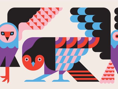 PMP2019 by Doublenaut on Dribbble Owl Graphic, Owl Images, Owl Illustration, Geometric Animals, Logo Illustration, Brochure Design Template, Bird Illustration, Illustration Character Design, Cat Illustration