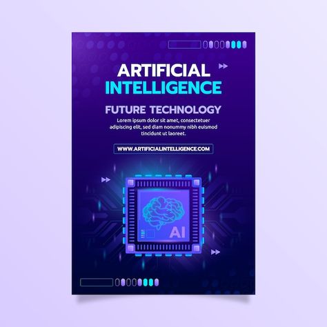 Artificial intelligence concept poster | Free Vector #Freepik #freevector #ai-poster #technology-poster #tech-poster #technology-template Artificial Intelligent Poster Design, Artificial Intelegent Poster, Poster Technology, Tech Poster, Technology Poster, Technology Template, Concept Poster, Technology Posters, Girly Style Outfits