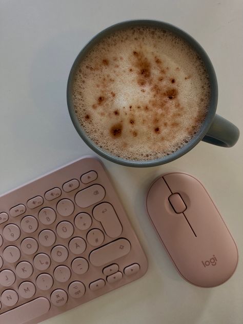 Wireless Keyboard And Mouse Aesthetic, Logitech Keyboard Ipad, Logitech Aesthetic, Logitech Keyboard Aesthetic, Keyboard And Mouse Aesthetic, Pink Desktop, Student Lifestyle, Headphones Aesthetic, Office Vibes