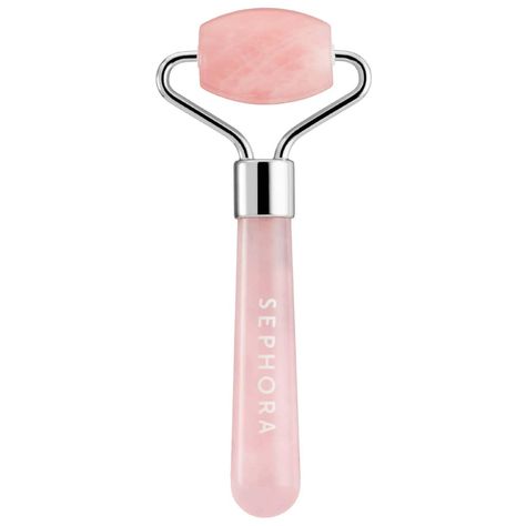 Mini Rose Quartz Facial Roller - SEPHORA COLLECTION | Sephora Rose Quartz Facial Roller, Facial Massage Roller, Spring Skin, Facial Massage Tool, Face Tools, Mini Facial, Sephora Beauty, Love Energy, Skin Care Items