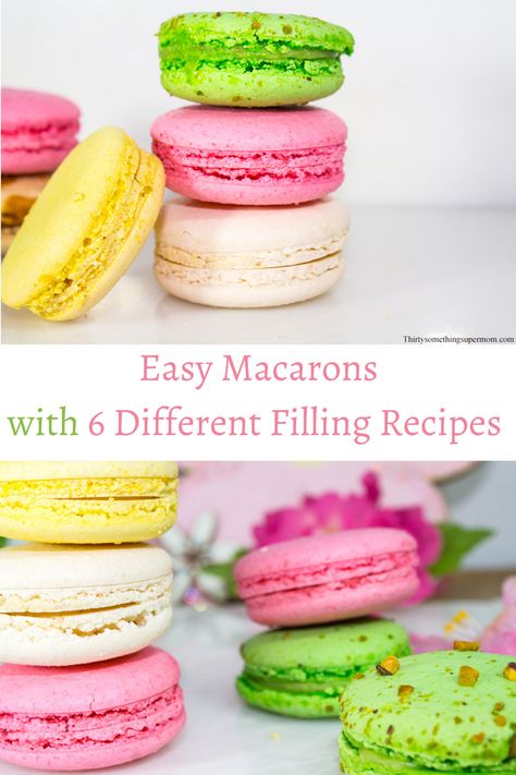 Macrons Recipes Without Almond Flour, Easy Macaroons Recipe No Almond Flour, Macaron Filling Recipe Easy, Filling For Macarons, Maccarone Recipes Easy, Macaroon Filling Recipe, Easy Macarons, No Fail Macaron Recipe, Macaron Filling Ideas