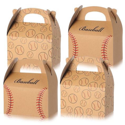 PRICES MAY VARY. Sufficient Quantity: you will receive 24 pieces baseball treat boxes with handle in 2 different styles, the rich quantity will meet your wrapping needs for daily or baseball themed parties, you can also share with your families, friends or team members Classic and Portable Design: these kraft baseball favor boxes are designed with classic baseball elements, baseball pattern and word sign [baseball], which can easily catch the eye's of kids and adults, especially baseball lovers. Rookie Of The Year Goodie Bags, Goodie Bags For Adults, Candy Goodie Bags, Baby Shower Baseball, Baseball Theme Birthday Party, Sports Theme Party, Baseball Snacks, Baseball Party Favors, Baseball Pattern