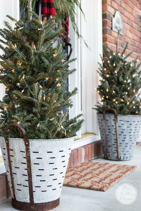 Front Porch Christmas Decorations, Porch Christmas Tree, Porch Christmas Decorations, Christmas Lights Outside, Frugal Christmas, Christmas House Lights, Christmas Tree Decorating Themes, Front Porch Christmas, Porch Christmas