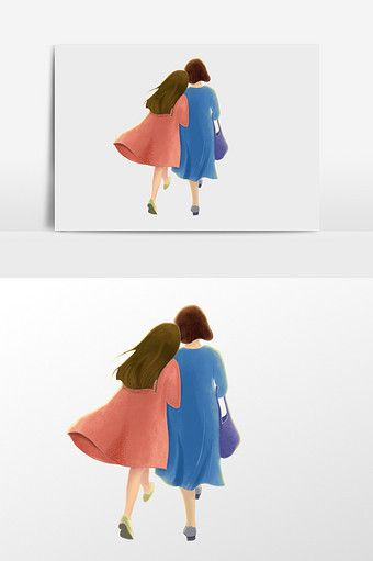 Hand drawn mother and daughter back illustration elements#pikbest#illustration Mom And Daughter Watercolor, Mother And Daughter Aesthetic Drawing, Mom And Daughter Doodle, Mother And Daughter Illustration Art, Drawing Mother And Daughter, Mother And Daughter Aesthetic, Drawing Mother, Mother And Daughter Drawing, Back Illustration